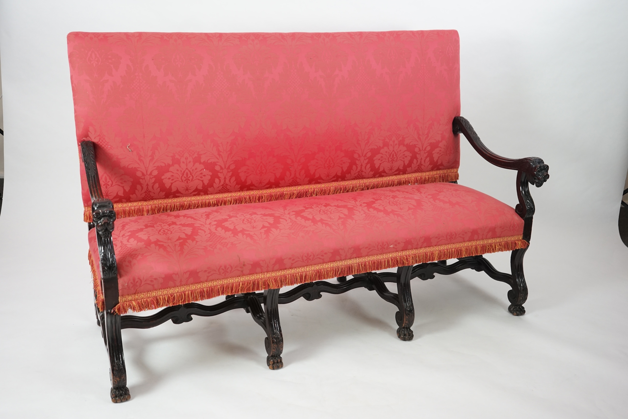 A 17th century style walnut settee